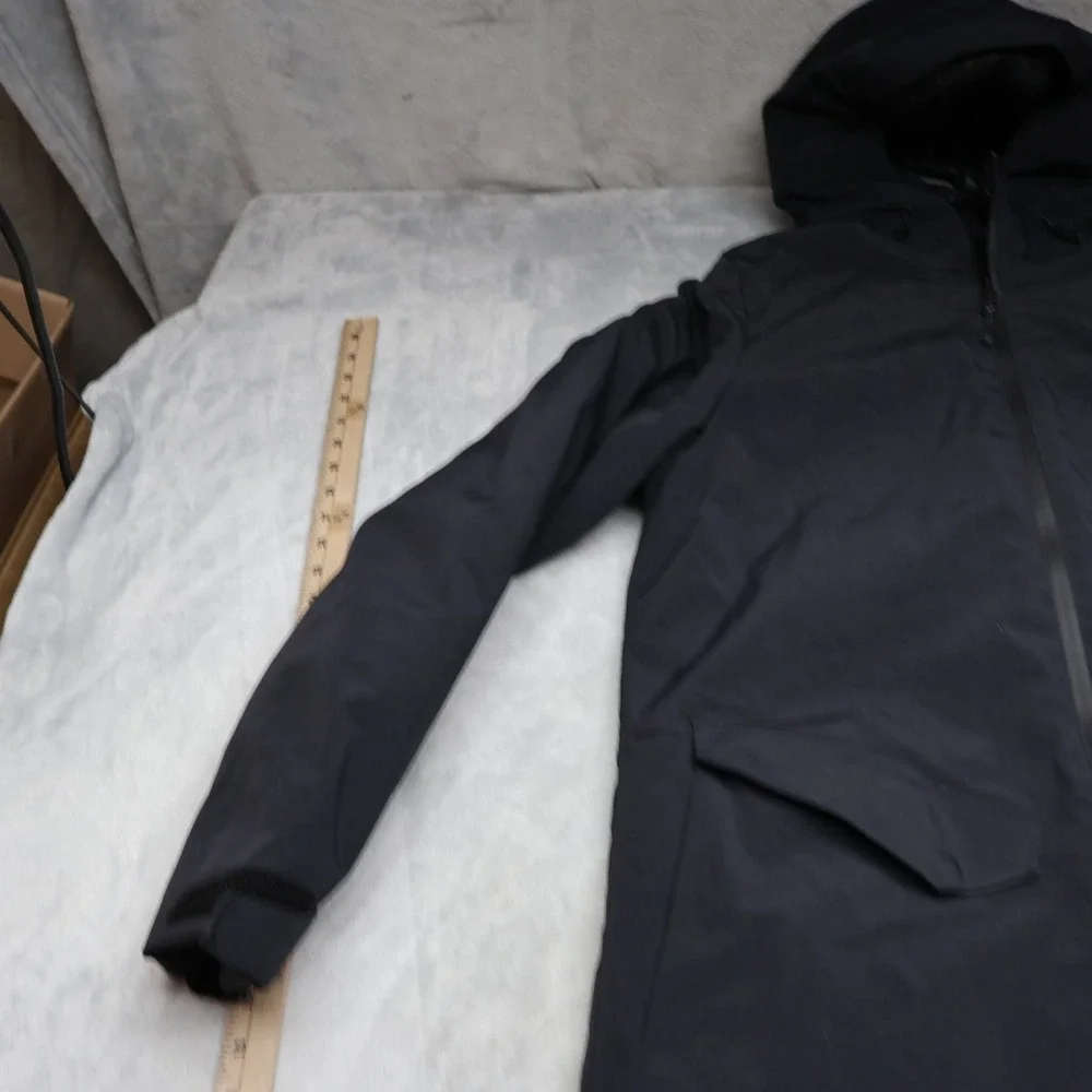 Champion Jacket Men Small Black Hooded Insulated Full Zip Wind Rain Winter Parka